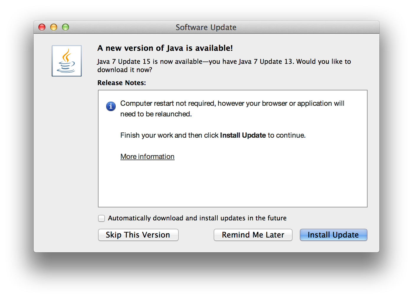 Please install the latest version. Java update. Java Versions. Java update available. Что такое джава юпдайт.