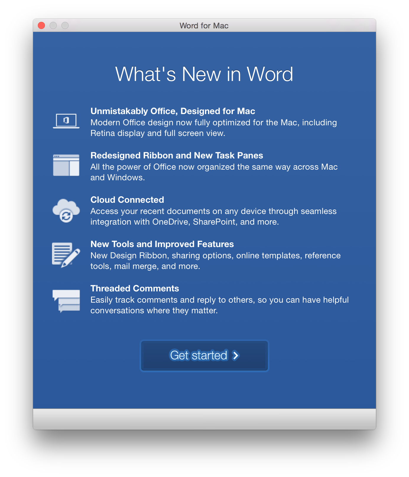 what is new in office 2016 for mac