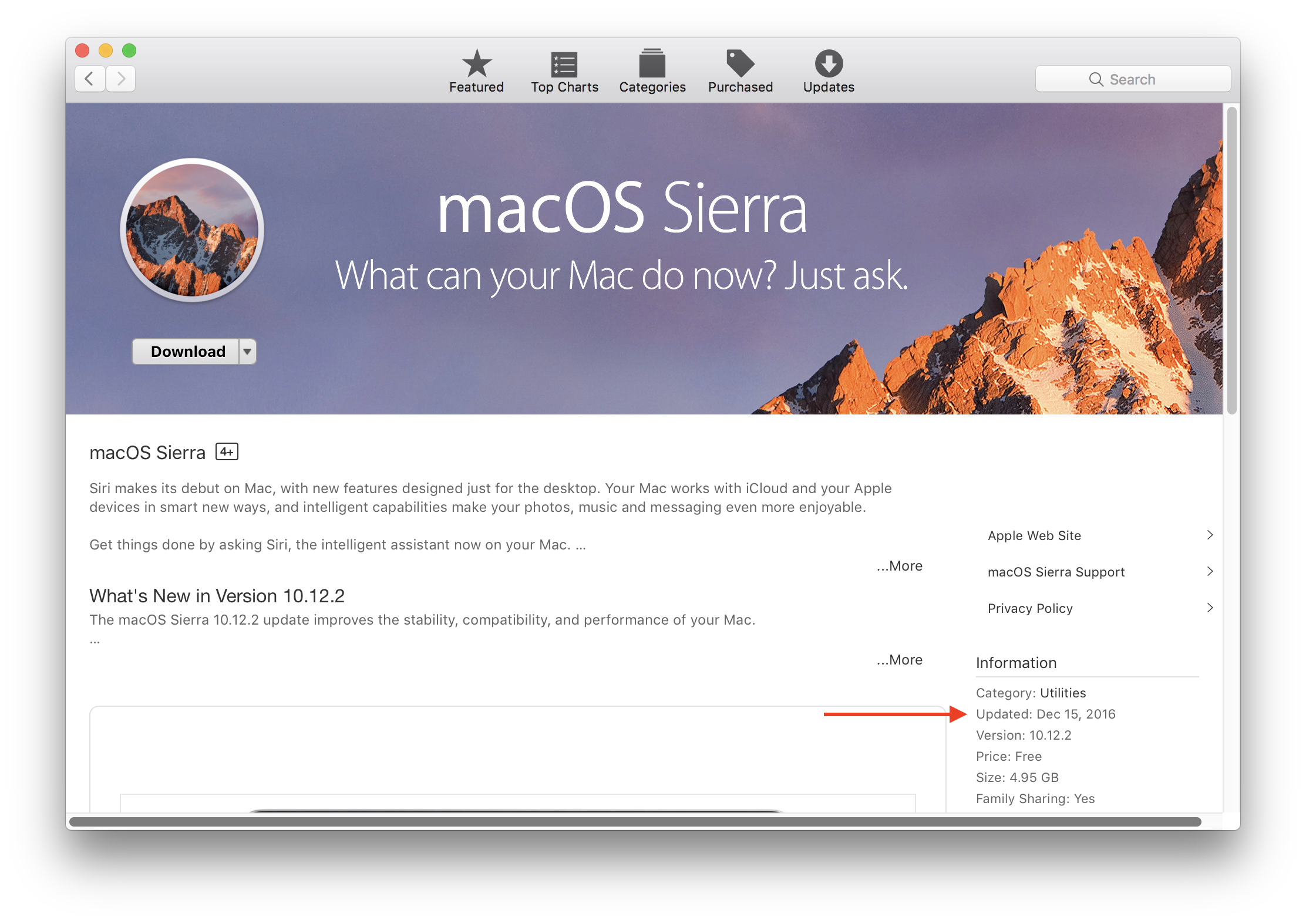 timestamp for mac sierra